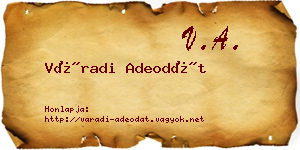 Váradi Adeodát névjegykártya